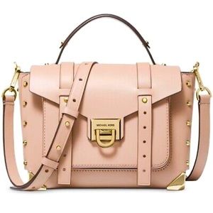 Michael Kors Manhattan Soft Pink Leather Satchel
